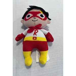 Ryans World Red Titan Superhero Mesh Plush Toy Red White Yellow 11 Inch